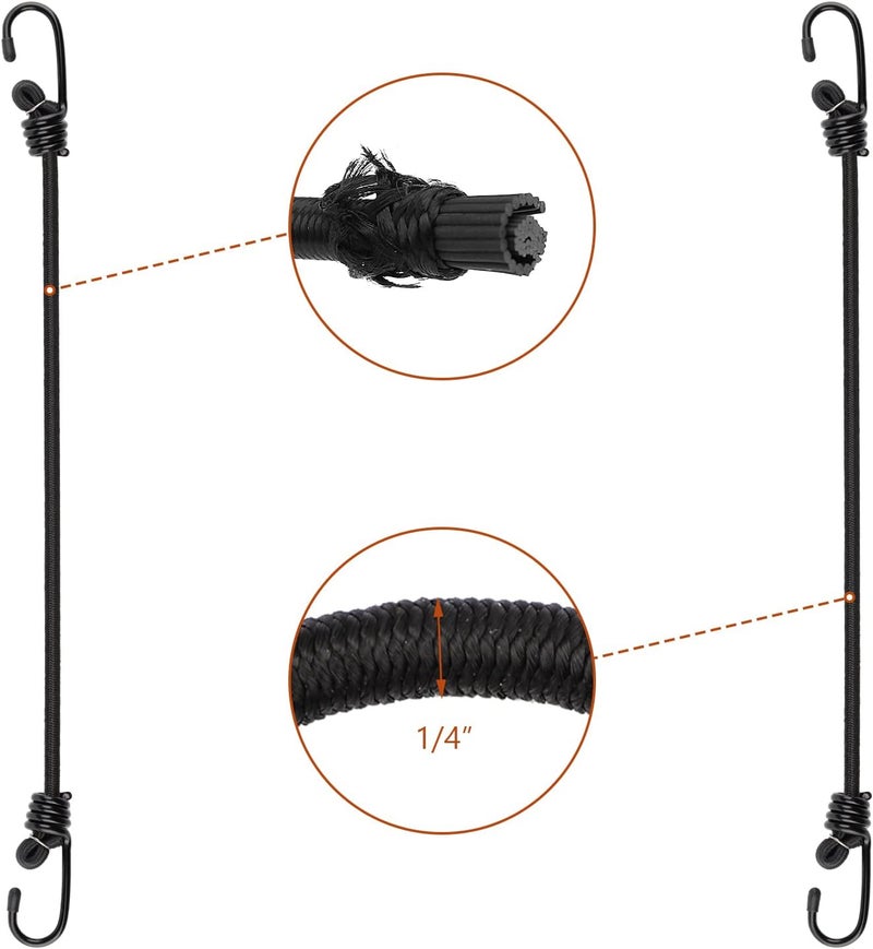ZHOUBIN Bungee Cords with Hooks 15 inch - Black Bungee Cords 8 Pcs - Image 3