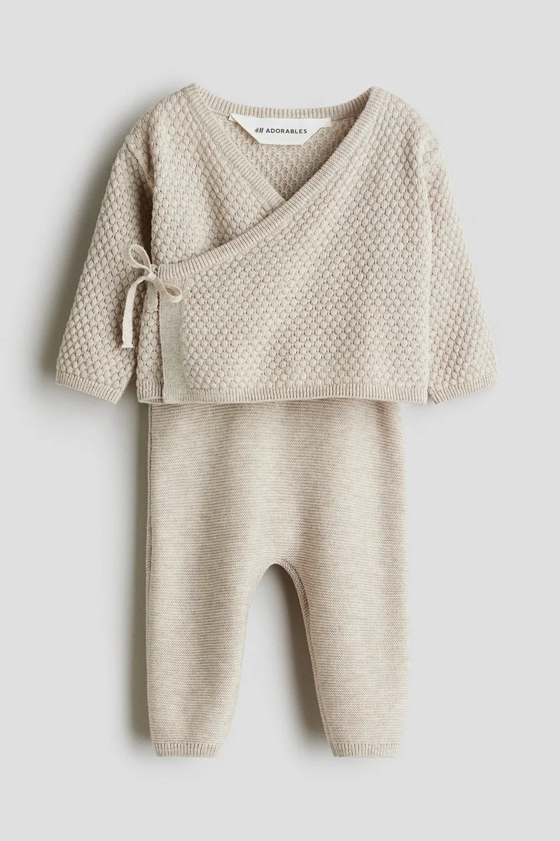 H&M 2-piece knitted cardigan and trousers set