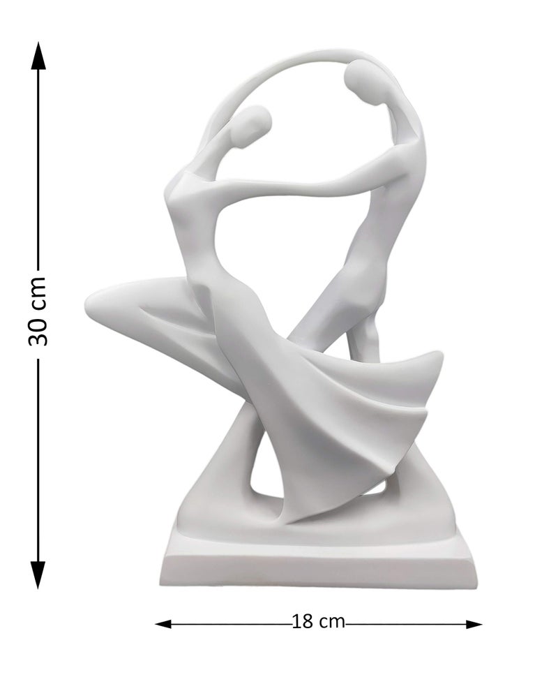 GTC® Polyresin Romantic Dancing Couple Sculpture Statue for Home & Office Decor (8103W, White, 19x6x30 cm) - Image 4