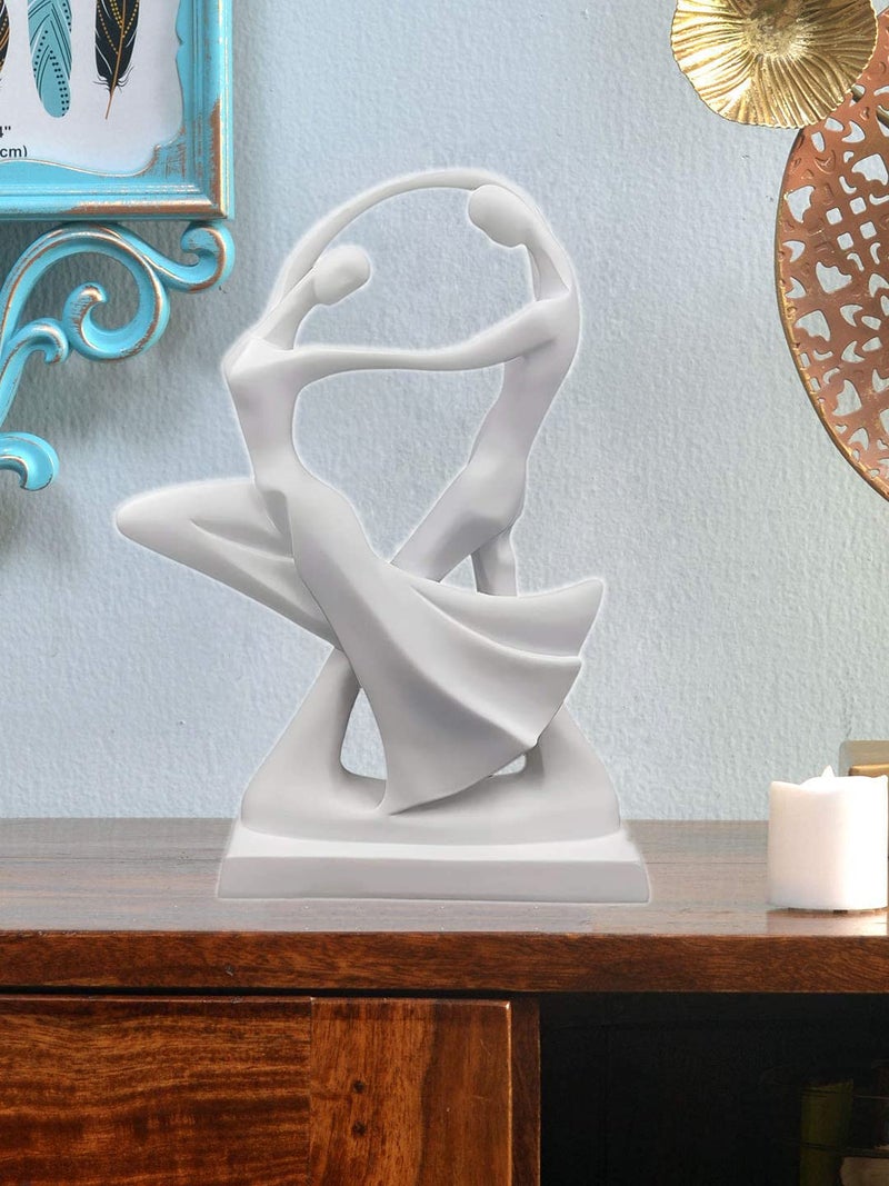 GTC® Polyresin Romantic Dancing Couple Sculpture Statue for Home & Office Decor (8103W, White, 19x6x30 cm) - Image 1