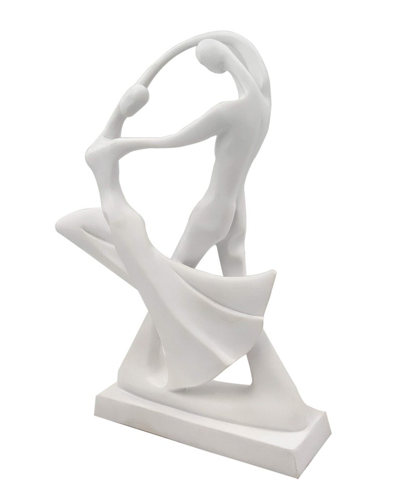 GTC® Polyresin Romantic Dancing Couple Sculpture Statue for Home & Office Decor (8103W, White, 19x6x30 cm) - Image 3