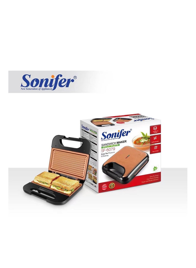 Sonifer Sandwich maker/Mini Grill – 750 Watt 750 W SF-6079 Multicolour - Image 1