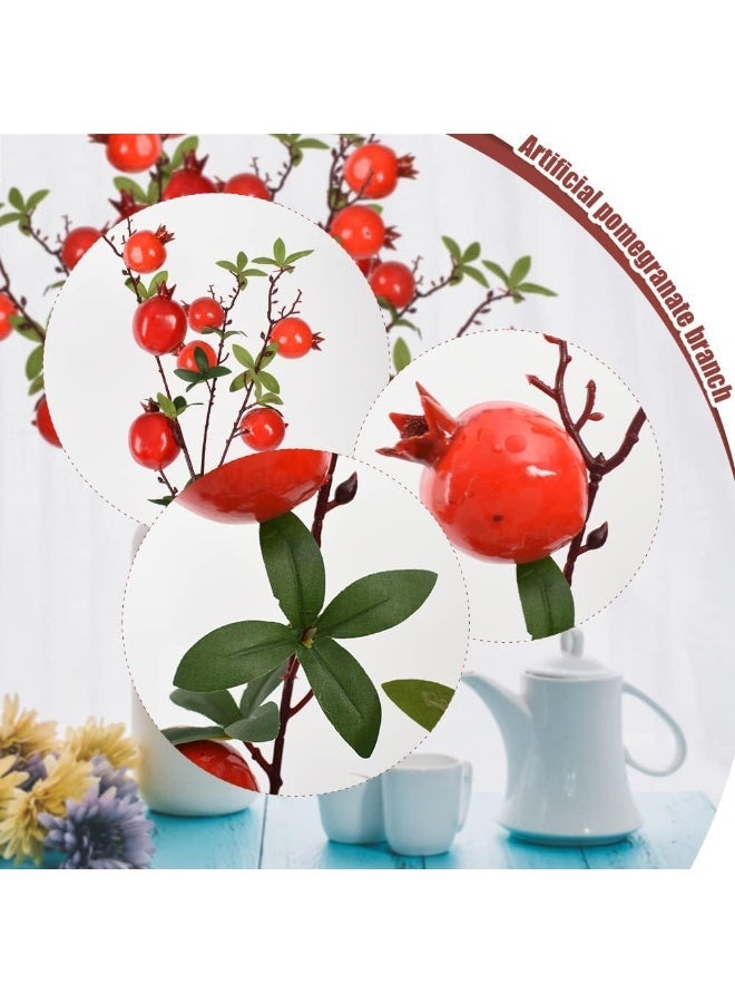 LATIFA Artificial Pomegranate Branch, Lifelike Simulation, 33-inch for Home Decor 1 Branch - Image 3