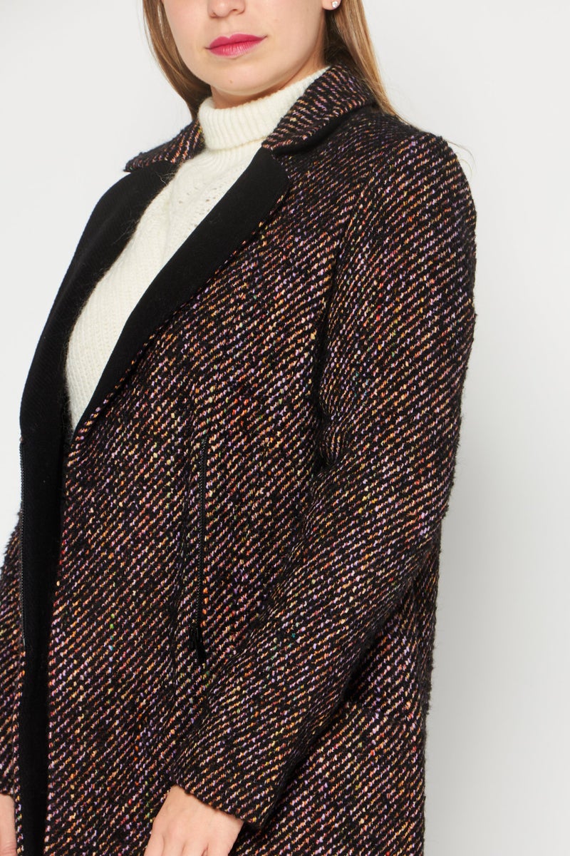 One Step بليزر كاجوال بسحاب للنساء بتصميم عادي، مجموعة سوداء - Image 2