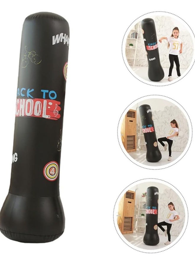 Generic Boxing Boxing Pillar Children's Toys Toys Kids Sports Toys Kids Sandbag Target Pillar Inflatable Boxing Toy Fitness Sandbag Children's Tumbler Toy - Black - Image 3