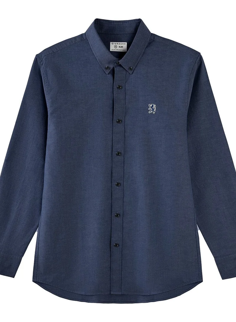 GIORDANO Men's Oxford Long Sleeve Shirt