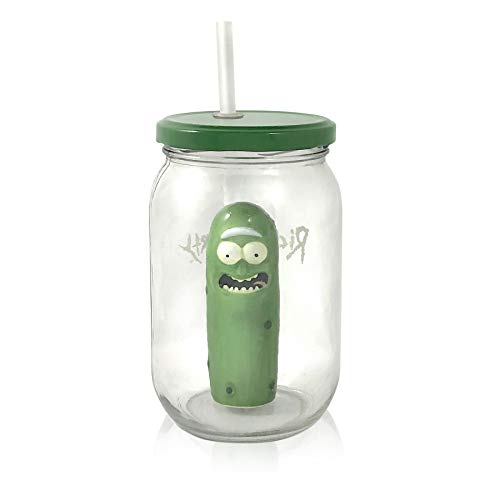 SDCC Rick and Morty Pickle Rick - Pickle Jar Glass Mason Jar Exclusive - Image 2
