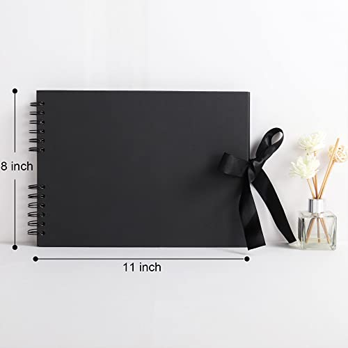 Vienrose Scrapbook Album 80 Pages, DIY Photo Album with Accessories, Black Kraft Paper Memory Book for Wedding, Birthday, Travel, Christmas, Mother’s Day, 11x8 Inches - Image 4