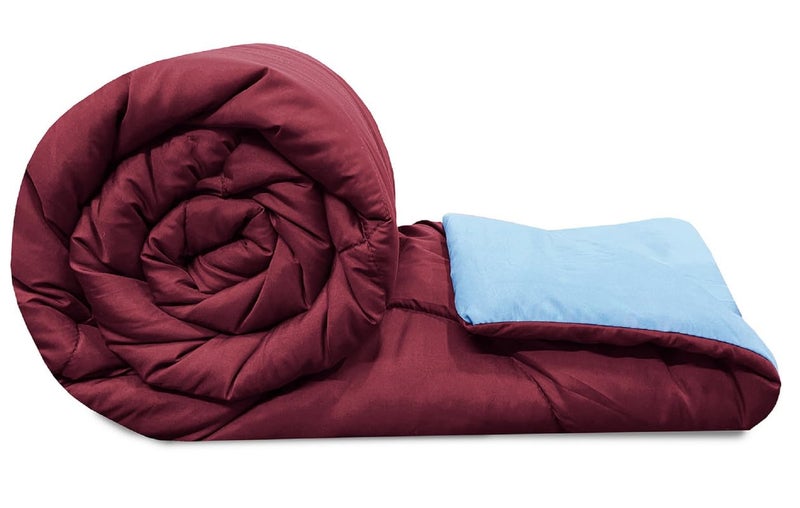 BSB HOME Summer Razzai All Season 220 GSM Ac Comforter Super Soft Fluffy Comforter (90" X 86" Inches/220Cm X 228Cm) - Double Bed Comforter|Silver & Maroon| Lightweight| Microfibre - Image 5