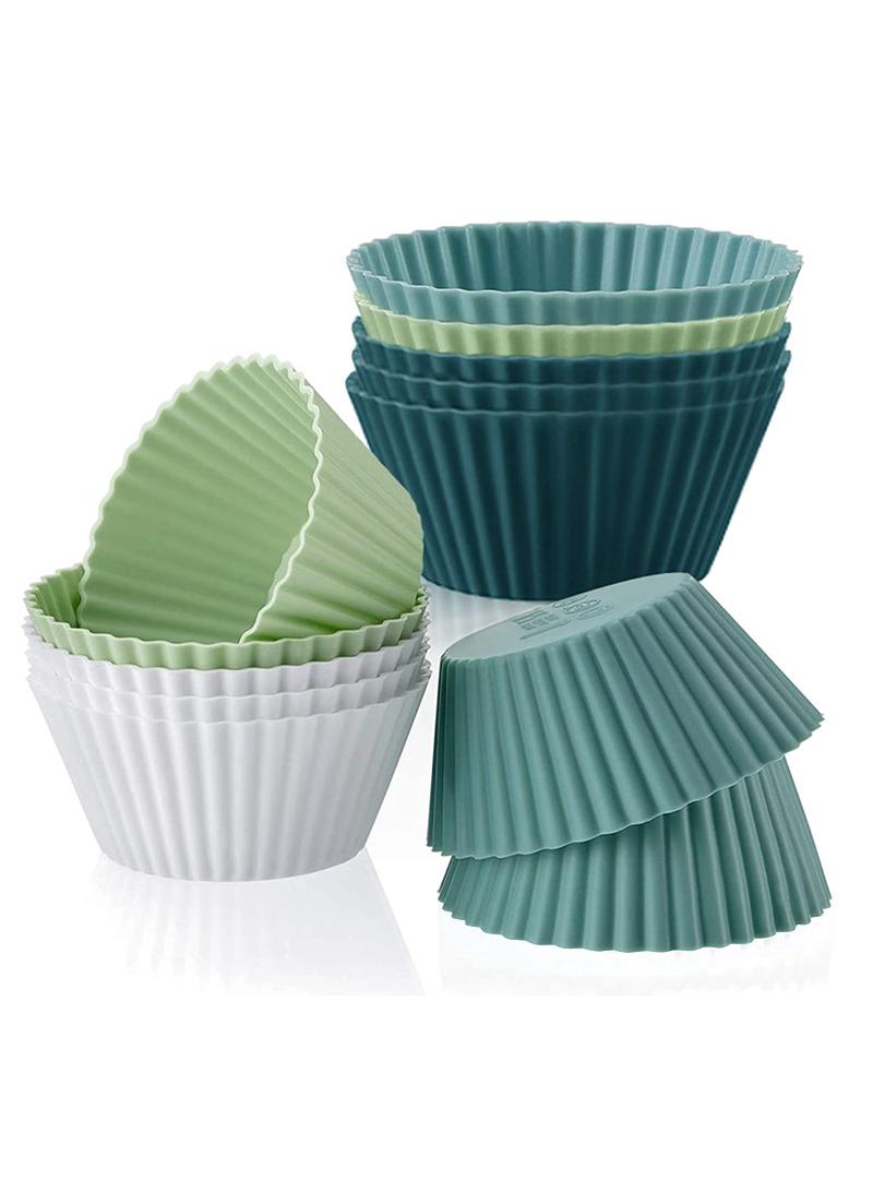 12pcs silicone cake mold, baked egg tarts, steamed egg supplement mold, silicone Mafen cup - Image 5