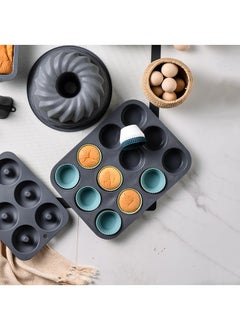 Generic 12pcs silicone cake mold, baked egg tarts, steamed egg supplement mold, silicone Mafen cup  - Image 4