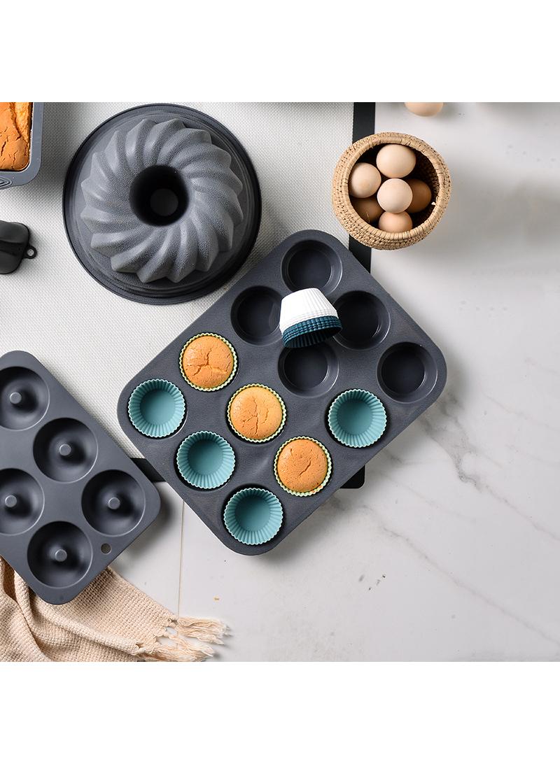 12pcs silicone cake mold, baked egg tarts, steamed egg supplement mold, silicone Mafen cup - Image 4