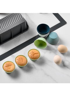 Generic 12pcs silicone cake mold, baked egg tarts, steamed egg supplement mold, silicone Mafen cup  - Image 2