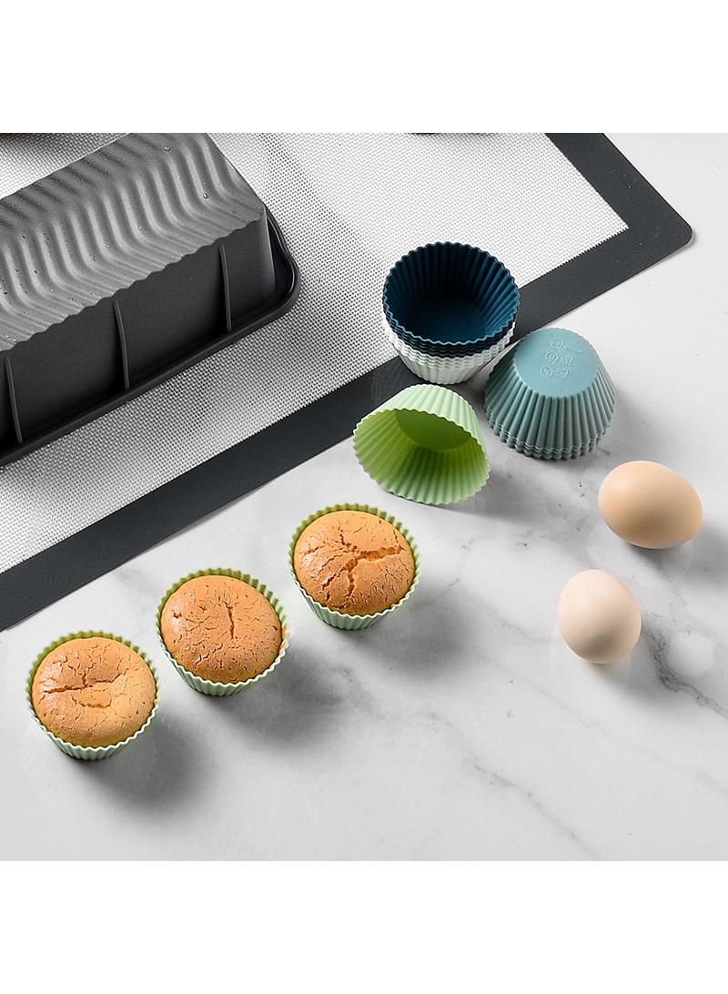 12pcs silicone cake mold, baked egg tarts, steamed egg supplement mold, silicone Mafen cup - Image 2
