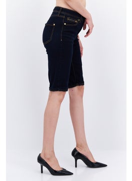 INC Women Plain Demin Short, Navy  - Image 2
