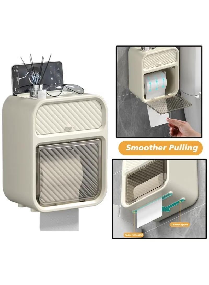 Raxoom Modern Waterproof Wall-Mounted Bathroom Tissue Box Stylish & Space-Saving Large - Image 4