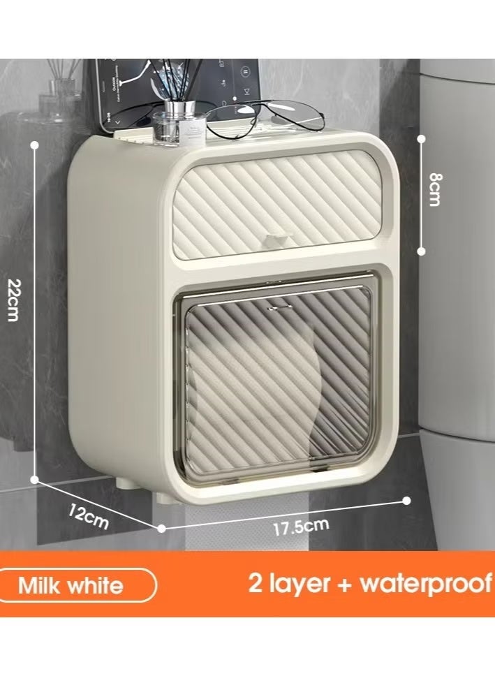 Raxoom Modern Waterproof Wall-Mounted Bathroom Tissue Box Stylish & Space-Saving Large - Image 3