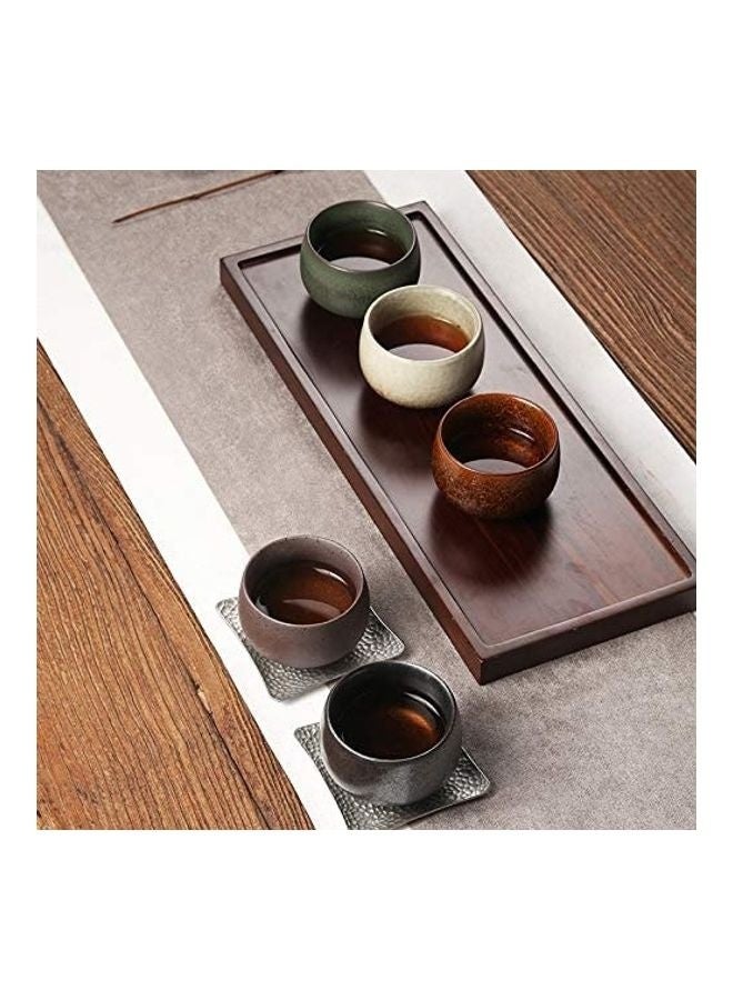 Set Of 5 Double Walled Ceramic Espresso Coffee Cup Multicolour 100ml - Image 2