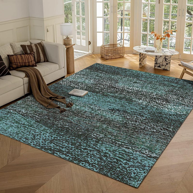 RUGSURE Washable Area Rug - 1/6 Thick - Stain & Water Resistant Non-Slip - Resistant Rug for Living Room, Bedroom, Nursery, Pet & Child Friendly, Vintage Charm Area Rugs (Green, 3' x 5 ') - Image 1