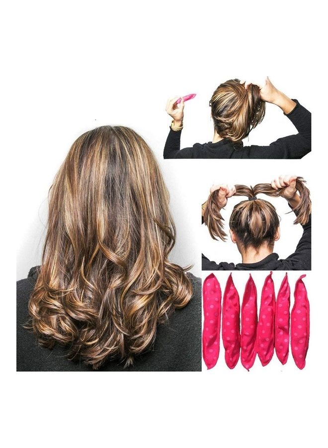 NIBEMINENT 20-Piece No Heat Flexible Hair Curlers Rollers Pink - Image 4