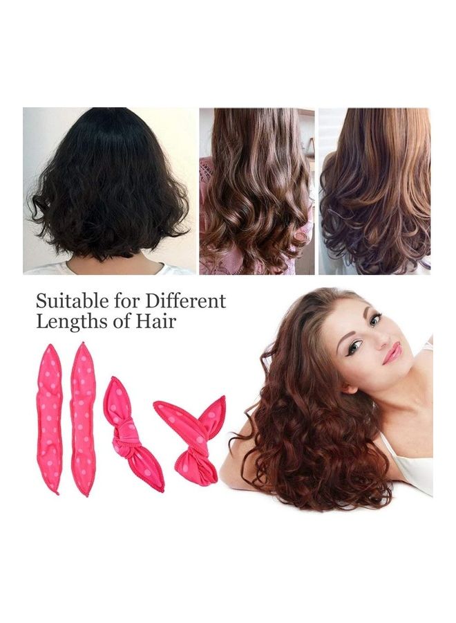 NIBEMINENT 20-Piece No Heat Flexible Hair Curlers Rollers Pink - Image 5