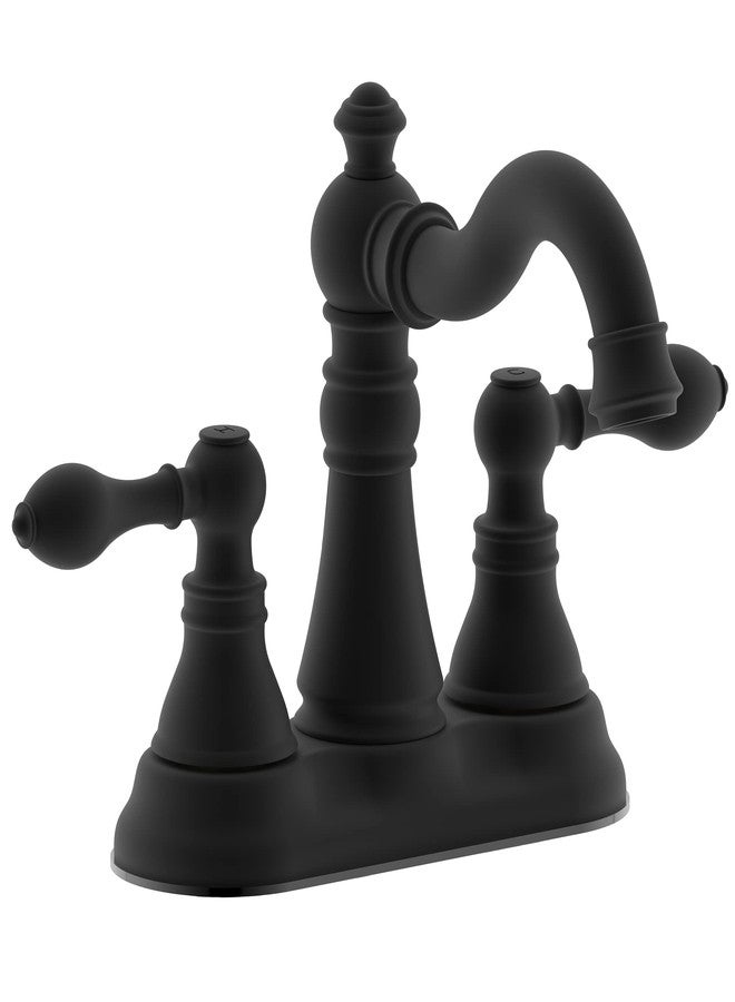 Derengge Two Handle Matte Black Bathroom Faucet 3 Hole with Pop up Drain Assembly, Classic 4 Inch Centerset Lavatory Faucet with 360° Swivel Spout,F-0048-MT - Image 1