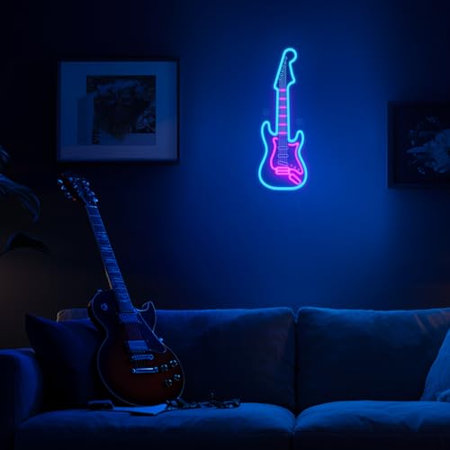 CoolGift Mart Electric Guitar Neon Light, Dimmable LED Guitar Neon Wall Sign USB Powered, Decorations for Bedroom Living Room Man Cave Music Studio, Gift for Guitar Players Guitarists Music Lovers - Image 4