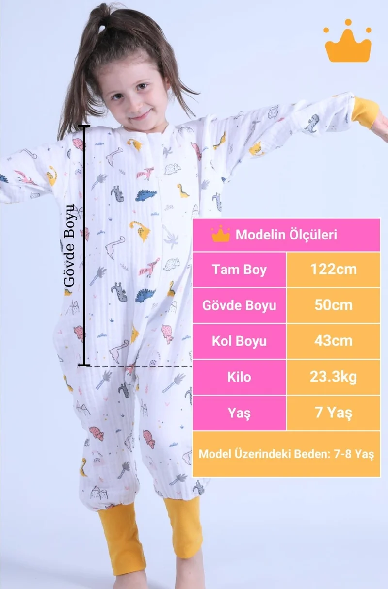 بيجيسا 2-8 Years 1 Tog 4 Layer Muslin Kids Sleeping Bag Unisex Long Sleeve Sleeping Bag