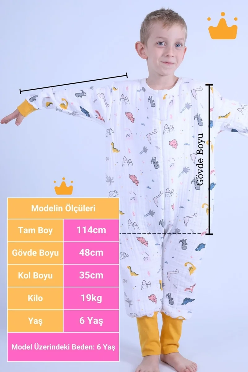 بيجيسا 2-8 Years 1 Tog 4 Layer Muslin Kids Sleeping Bag Unisex Long Sleeve Sleeping Bag