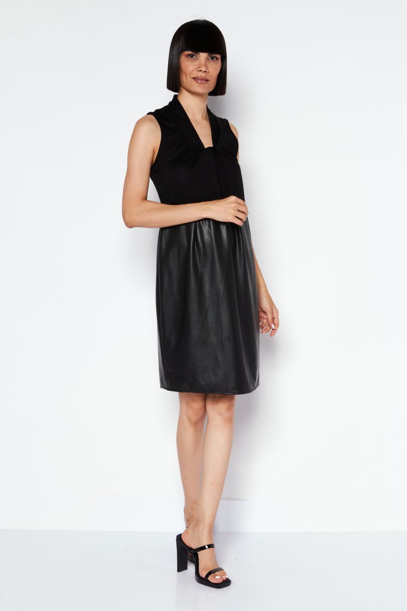 Kasper  Women Petite Plain Sheath Dress, Black - Image 3