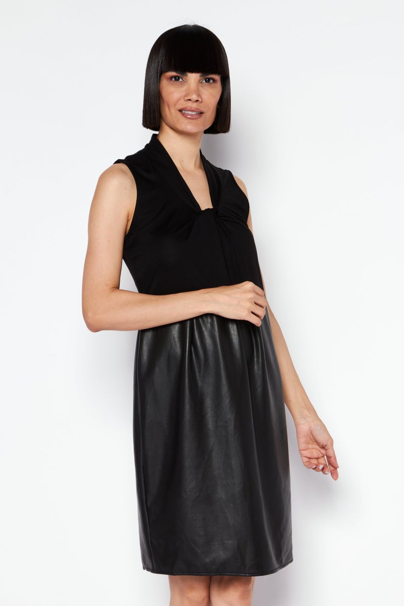 Kasper  Women Petite Plain Sheath Dress, Black - Image 1