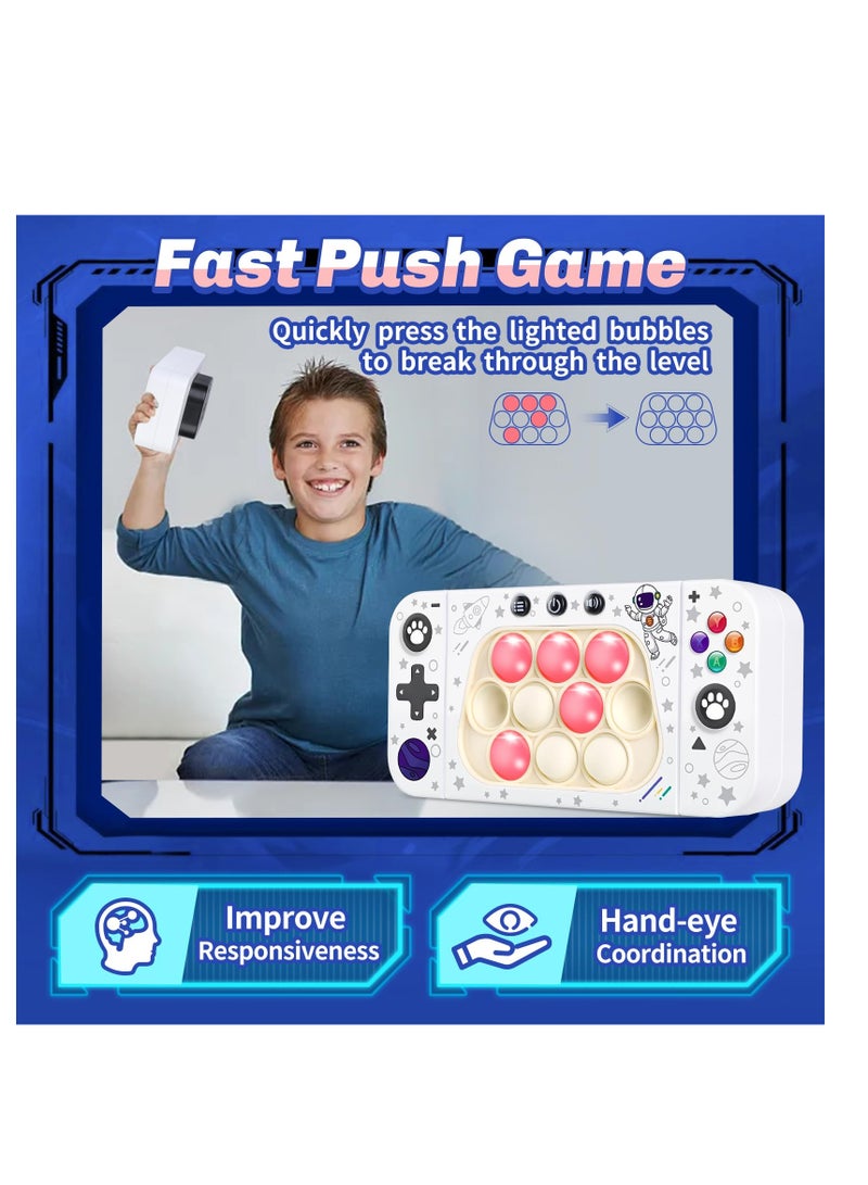 SYOSI ألعاب بايجين البصرية للأطفال والبالغين، ألعاب حسية إلكترونية مضيئة للتسلية أثناء السفر، لعبة محمولة بفقاعات، هدايا عيد ميلاد للفتيات والفتيان من عمر 8 9 10-12-18 سنة (أبيض) - Image 3