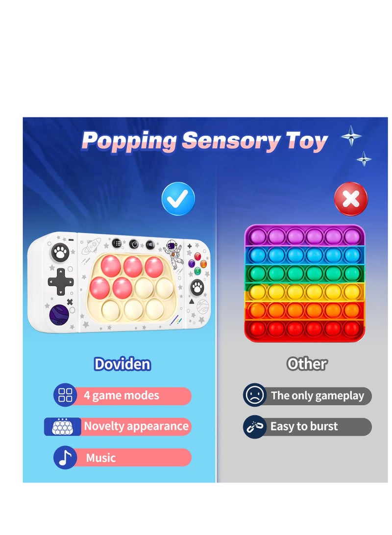 SYOSI ألعاب بايجين البصرية للأطفال والبالغين، ألعاب حسية إلكترونية مضيئة للتسلية أثناء السفر، لعبة محمولة بفقاعات، هدايا عيد ميلاد للفتيات والفتيان من عمر 8 9 10-12-18 سنة (أبيض) - Image 5