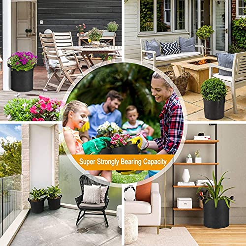 ecofynd 8 inches Non Woven Fabric Pots Grow Bags | Heavy Duty Thickened Fabric Vessel for Indoor & Outdoor, Garden, Office, Balcony (Pack of 5, White) - Image 3