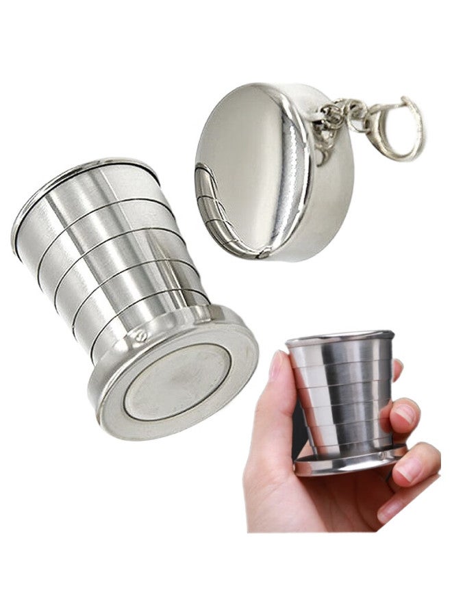 JAJALIN Stainless Steel Folding Cup/Telescopic Cup/Travel Cup/Water Cup/Wine Cup, Large Four-Section Cup - Image 2