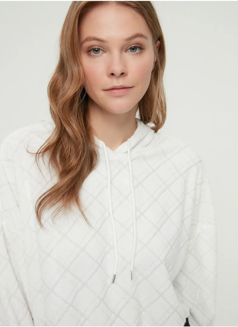 trendyol Contrast Detail Knitted Hoodie