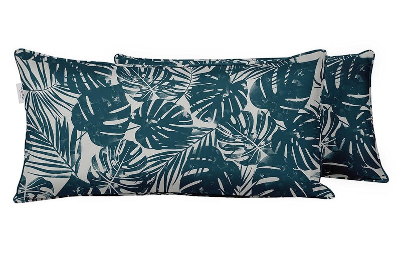 Vargottam Indoor/Outdoor Polyester Fabric Lumbar Pillow Cover with Insert, All-Weather Waterproof Rectangular Cushion for Patio Furniture, 16 x 24 Set of 2 -Pineapple with Animal Skin-30 - Image 1