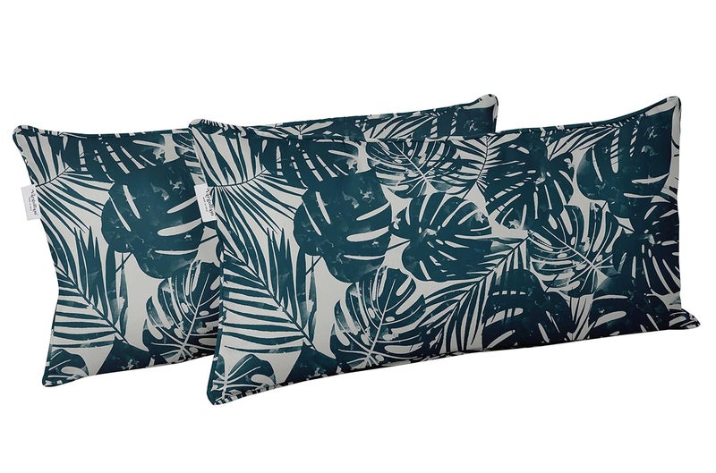 Vargottam Indoor/Outdoor Polyester Fabric Lumbar Pillow Cover with Insert, All-Weather Waterproof Rectangular Cushion for Patio Furniture, 16 x 24 Set of 2 -Pineapple with Animal Skin-30 - Image 2