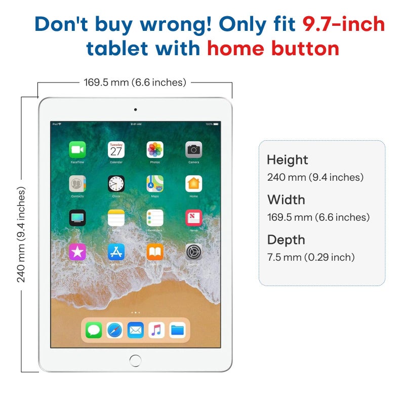SPARIN Screen Protector for iPad 6th 5th Generation 9.7 inch, Tempered Glass Compatible with iPad Air 2, Case Friendly & Apple Pencil Compatible - Image 3