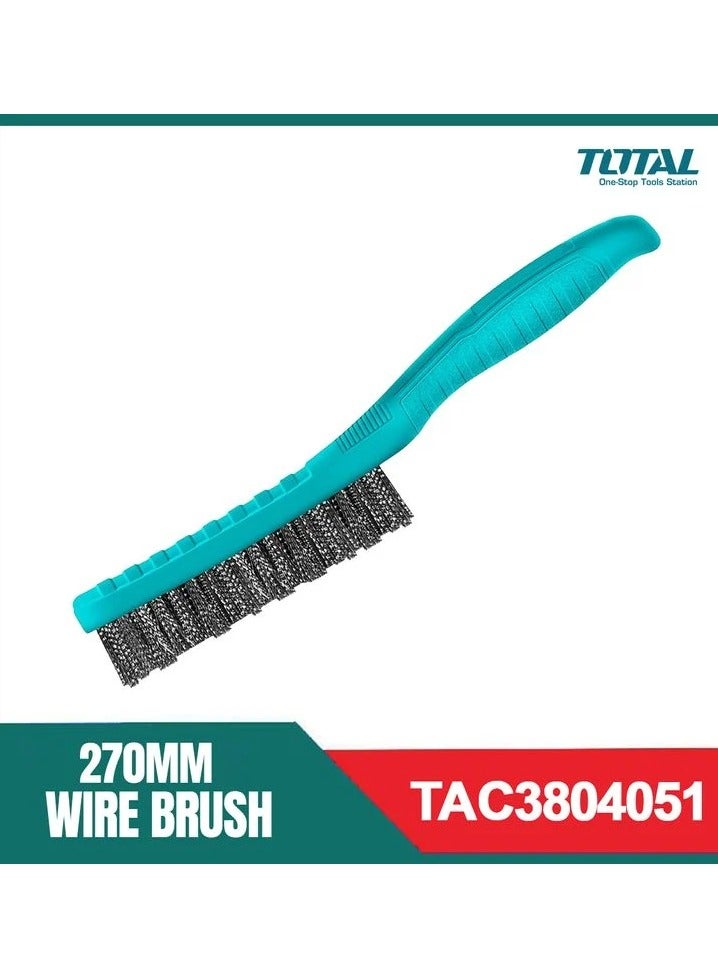 TOTAL Wire Brush Plastic Handle Steel Wire Brush 270mm TAC3804051 - Image 1