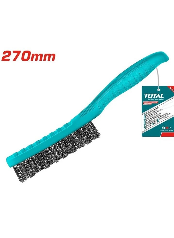 TOTAL Wire Brush Plastic Handle Steel Wire Brush 270mm TAC3804051 - Image 3