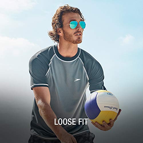 Speedo Men's Uv Swim Shirt Short Sleeve Loose Fit Easy Tee, New Navy, Uv Swim Shirt Short Sleeve Loose Fit Easy Tee - Image 5