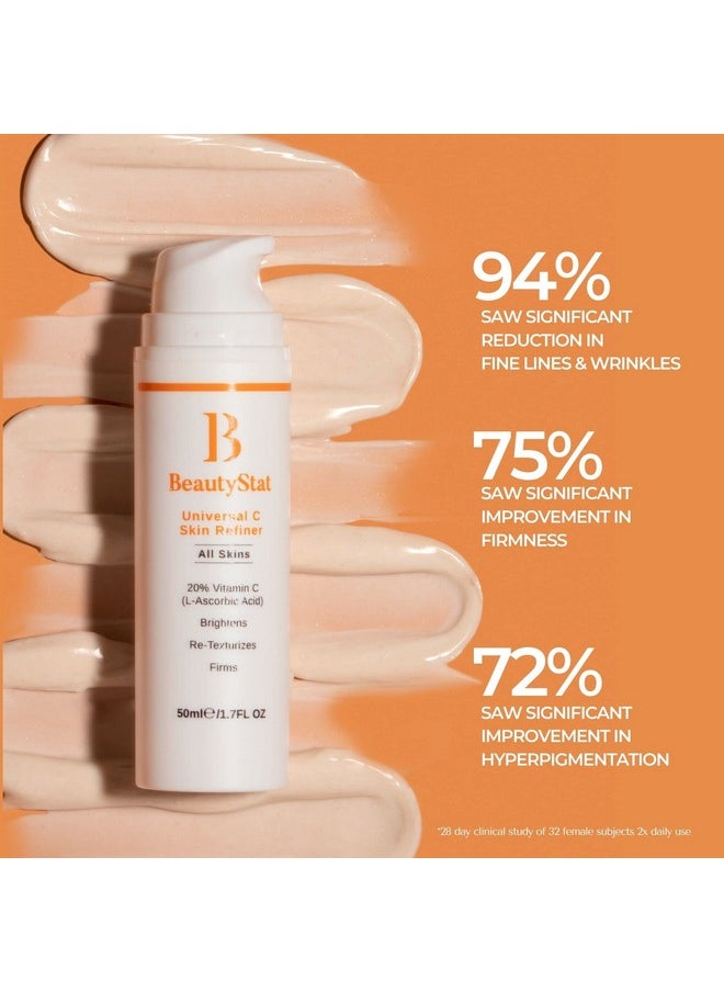 BeautyStat - BeautyStat Universal C Refiner - Made in the USA - 20% Pure Vitamin C Serum For Face - Clinically Tested to Decrease the Look of Fine Lines and Wrinkles and Improve Firm Skin Tones - 1oz, 30ml - Image 1