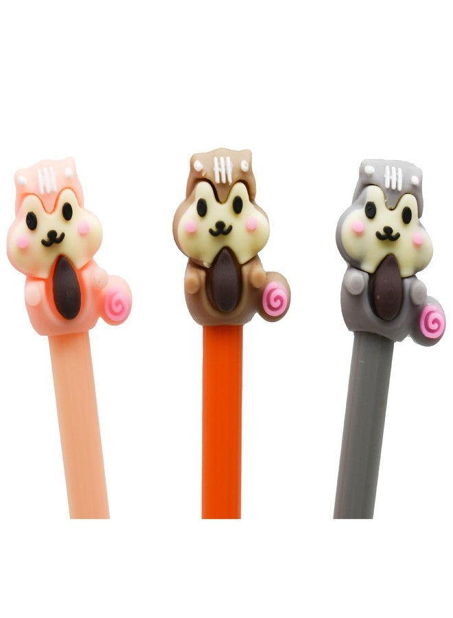 Lopenle 12PCS Cute Squirrel Pens Novelty Animal Gel Pens Nuts Top 0.5mm Black Ink For School Home Office Stationery Store - Image 4