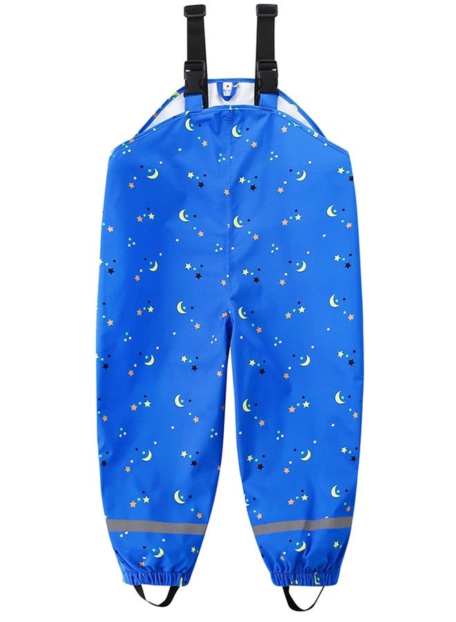 YIQAUMA Boys Girls Rain Bib Pants Toddlers Suspender Rainpants Kids Waterproof Overalls Lightweight Rainwear Blue,L - Image 5