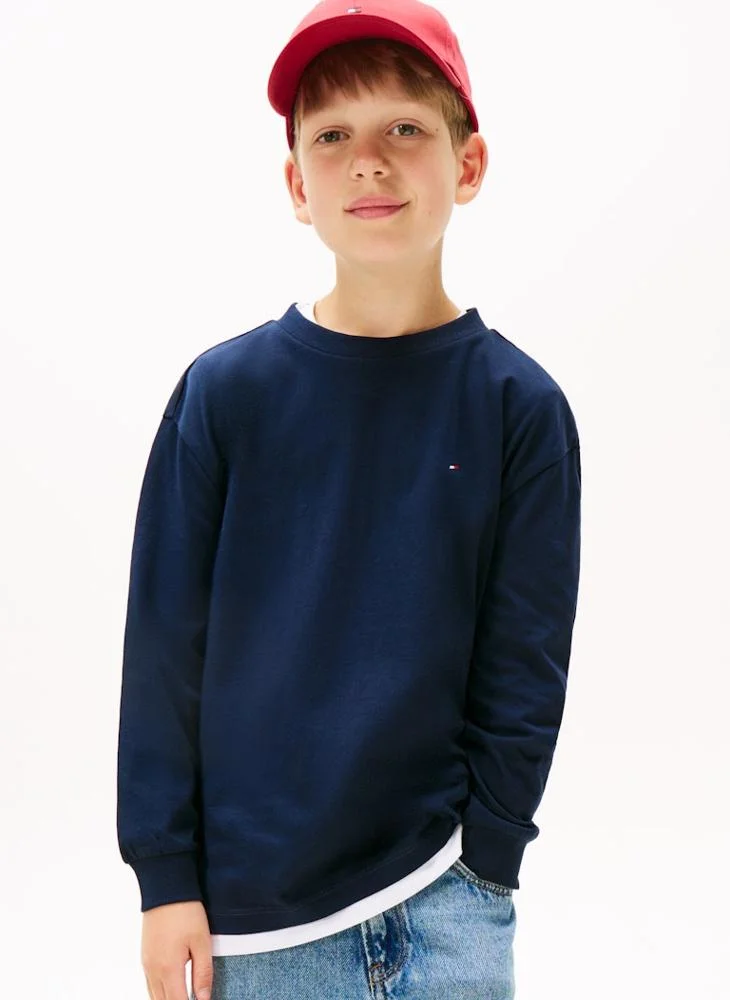TOMMY HILFIGER Kids Essential Crew Neck Long Sleeve T-Shirt