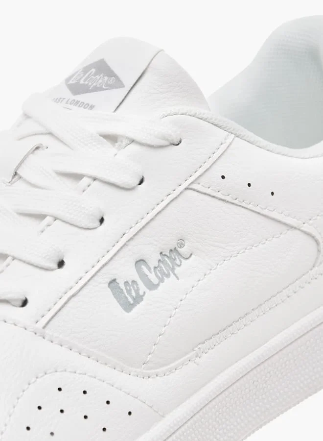 لي كوبر Men's Perforated Lace-Up Low Ankle Sneakers