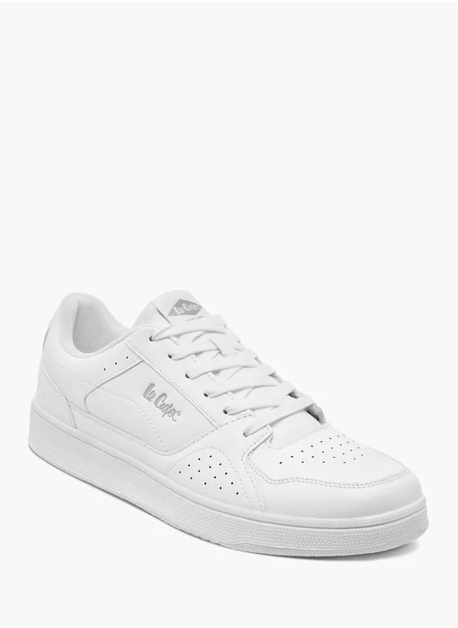 لي كوبر Men's Perforated Lace-Up Low Ankle Sneakers