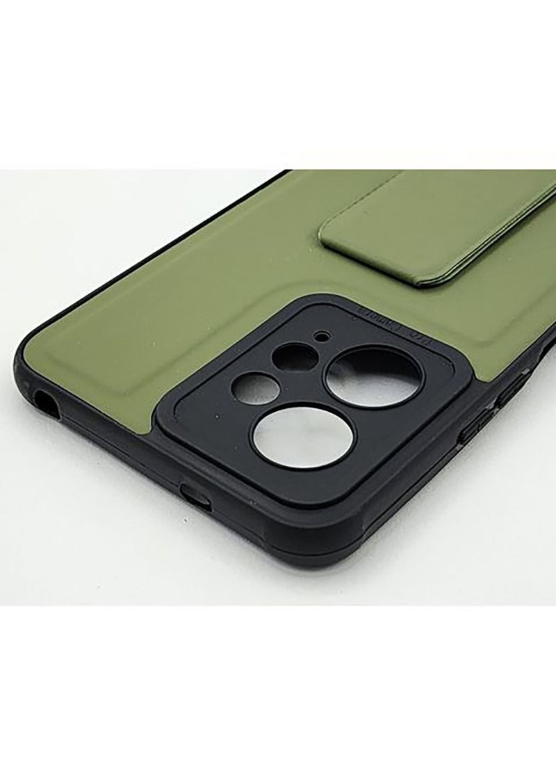 جراب حماية كاملة ويعمل ايضا كستاند للموبايل لهاتف شاومي ريدمي نوت 12 - اخضر Xiaomi Redmi Note 12 4G