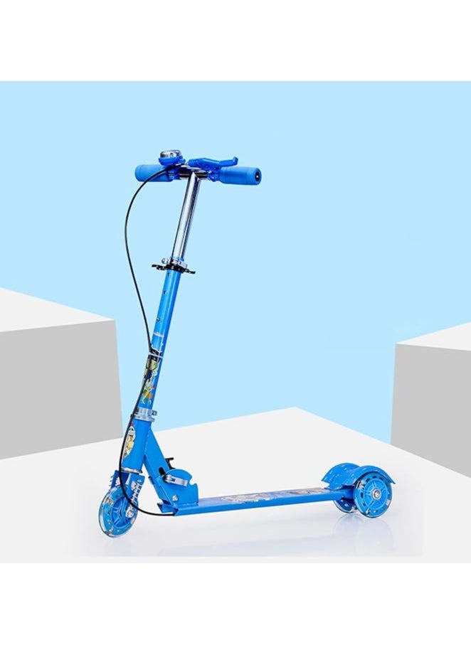 Generic - Zemic Kids Road Master Runner Kids Scooter, Skating Ride on, Scratch Free with Adjustable Level I Multicolor Flashing 3 Wheels I Handlebar & Foldable Design Scooter for Kids Above 2 Years - Blue - Image 1